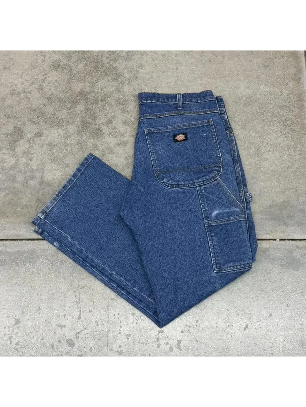 vintage dickies relaxed baggy fit faded blue jeans size 34 x 30